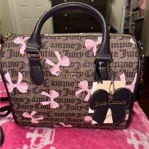 Juicy Couture Pink Bow Print Satchel
